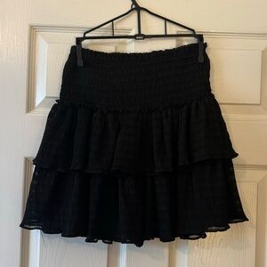 Black DO+BE Striped Tiered Skirt